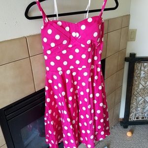 Mod Cloth pink polka dot dress